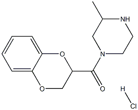 (2,3-Dihydro-benzo[1,4]dioxin-2-yl)-(3-Methyl-piperazin-1-yl)-Methanone hydrochloride Struktur