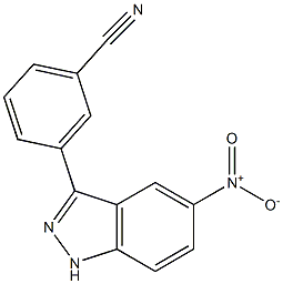 3-(5-nitro-1H-indazol-3-yl)benzonitrile Struktur