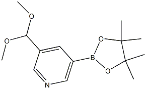 3-(diMethoxyMethyl)-5-(4,4,5,5-tetraMethyl-1,3,2-dioxaborolan-2-yl)pyridine Struktur