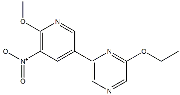 2-ethoxy-6-(6-methoxy-5-nitropyridin-3-yl)pyrazine Struktur