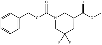 1-benzyl 3-Methyl 5,5-difluoropiperidine-1,3-dicarboxylate Struktur