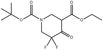 1-tert-butyl 3-ethyl 5,5-difluoro-4-oxopiperidine-1,3-dicarboxylate Struktur