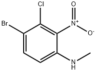 4-BroMo-3-chloro-N-Methyl-2-nitroanilin Struktur