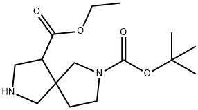 2,7-Diaza-spiro[4.4]nonane-2,9-dicarboxylic acid 2-tert-butyl ester 9-ethyl ester Struktur