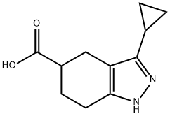 3-Cyclopropyl-4,5,6,7-tetrahydro-1H-indazole-5-carboxylic acid Struktur