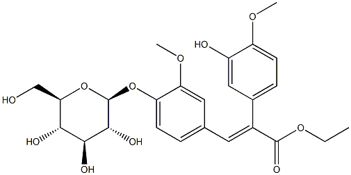 β-D-Glucopyranoside, 2-(3-hydroxy-4-methoxyphenyl)ethyl, 4-[3-(4-hydroxy-3-methoxyphenyl)-2-propenoate], (E)- Struktur