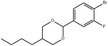 2-(4-ブロモ-3-フルオロフェニル)-5-ブチル-1,3-ジオキサン 化學(xué)構(gòu)造式