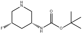 tert-butyl(3R,5S)-5-fluoropiperidin-3-ylcarbamate Struktur