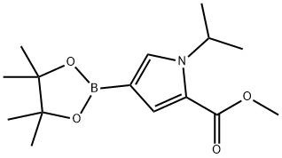 Methyl 1-isopropyl-4-(4,4,5,5-tetraMethyl-1,3,2-dioxaborolan-2-yl)-1H-pyrrole-2-carboxylate Struktur