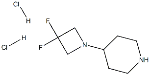 4-(3,3-Difluoroazetidin-1-yl)piperidine dihydrochloride Struktur