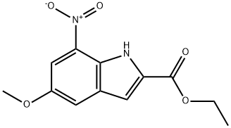 5-Methoxy-7-nitro-1H-indole-2-carboxylic acid ethyl ester Struktur