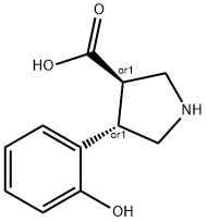 (+/-)-trans-4-(2-hydroxy-phenyl)-pyrrolidine-3-carboxylic acid Struktur