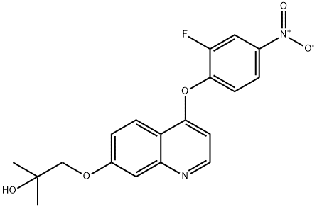 1-((4-(2-fluoro-4-nitrophenoxy)quinolin-7-yl)oxy)-2-Methylpropan-2-ol Struktur