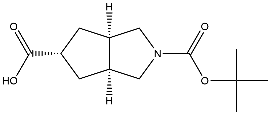 trans-2-Boc-hexahydro-cyclopenta[c]pyrrole-5-carboxylic acid Struktur