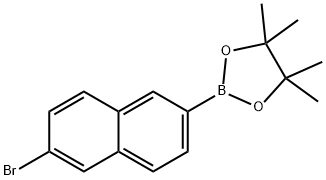 2-(6-Bromo-2-naphthalenyl)-4,4,5,5-tetramethyl-1,3,2-dioxaborolane Struktur