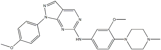 1H-Pyrazolo[3,4-d]pyriMidin-6-aMine, N-[3-Methoxy-4-(4-Methyl-1-piperazinyl)phenyl]-1-(4-Methoxyphenyl)- Struktur