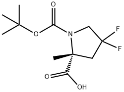 (2R)-1-Boc-4,4-difluoro-2-Methylpyrrolidine-2-carboxylic acid Struktur