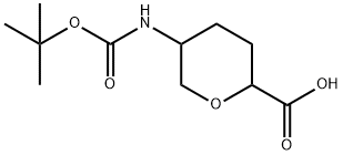 5-((tert-Butoxycarbonyl)aMino)tetrahydro-2H-pyran-2-carboxylic Acid Struktur