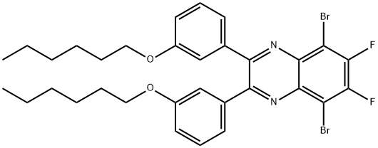 5,8-DibroMo-6,7-difluoro-2,3-bis(3-hexyloxyphenyl)quinoxaline Struktur