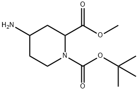 4-Amino-1,2-piperidinedicarboxylic acid 1-(1,1-dimethylethyl) 2-methyl ester Struktur