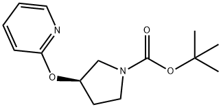 (R)-3-(Pyridin-2-yloxy)-pyrrolidine-1-carboxylic acid tert-butyl ester Struktur