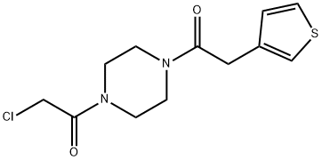 1-[4-(2-Chloro-acetyl)-piperazin-1-yl]-2-thiophen-3-yl-ethanone Struktur