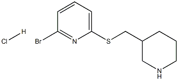 2-BroMo-6-(piperidin-3-ylMethylsulfanyl)-pyridine hydrochloride Struktur