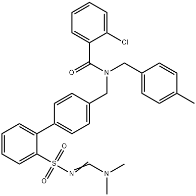 (Z)-2-chloro-N-((2'-(N-((diMethylaMino)Methylene)sulfaMoyl)biphenyl-4-yl)Methyl)-N-(4-Methylbenzyl)benzaMide Struktur