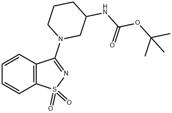 tert-Butyl (1-(1,1-dioxidobenzo[d]isothiazol-3-yl)piperidin-3-yl)carbaMate Struktur