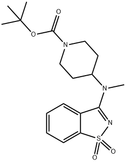 tert-Butyl 4-((1,1-dioxidobenzo[d]isothiazol-3-yl)(Methyl)aMino)piperidine-1-carboxylate Struktur