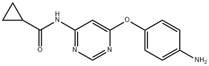 N-(6-(4-aMinophenoxy)pyriMidin-4-yl)cyclopropanecarboxaMide Struktur