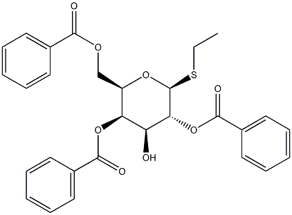 Ethyl thio-beta-D-galactopyranoside 2,4,6-tribenzoate Struktur