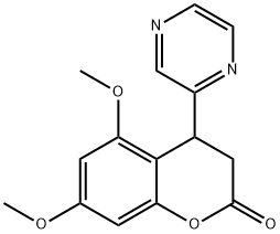 5,7-diMethoxy-4-(pyrazin-2-yl)chroMan-2-one Struktur