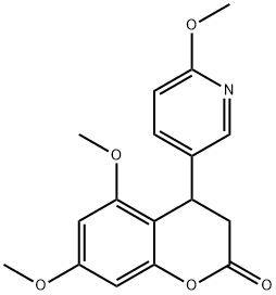 5,7-diMethoxy-4-(6-Methoxypyridin-3-yl)chroMan-2-one Struktur