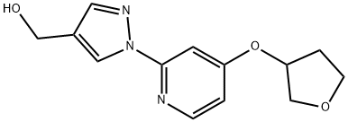 (1-(4-((Tetrahydrofuran-3-yl)oxy)pyridin-2-yl)-1H-pyrazol-4-yl)Methanol Struktur