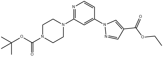 tert-butyl 4-(4-(4-(ethoxycarbonyl)-1H-pyrazol-1-yl)pyridin-2-yl)piperazine-1-carboxylate Struktur