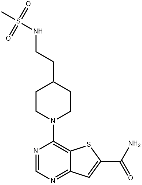 Thieno[3,2-d]pyriMidine-6-carboxaMide, 4-[4-[2-[(Methylsulfonyl)aMino]ethyl]-1-piperidinyl]- Struktur