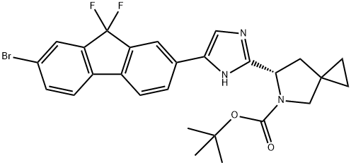 tert-Butyl 6-(5-(7-bromo-9,9-difluoro-9H-fluoren-2-yl) Struktur