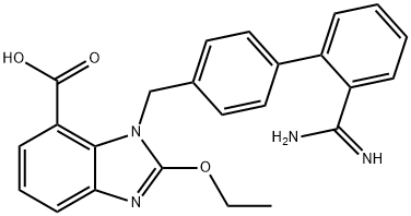 1-[[2'-(AMinoiMinoMethyl)[1,1'-biphenyl]-4-yl]Methyl]-2-ethoxy-1H-benziMidazole-7-carboxylic Acid Struktur