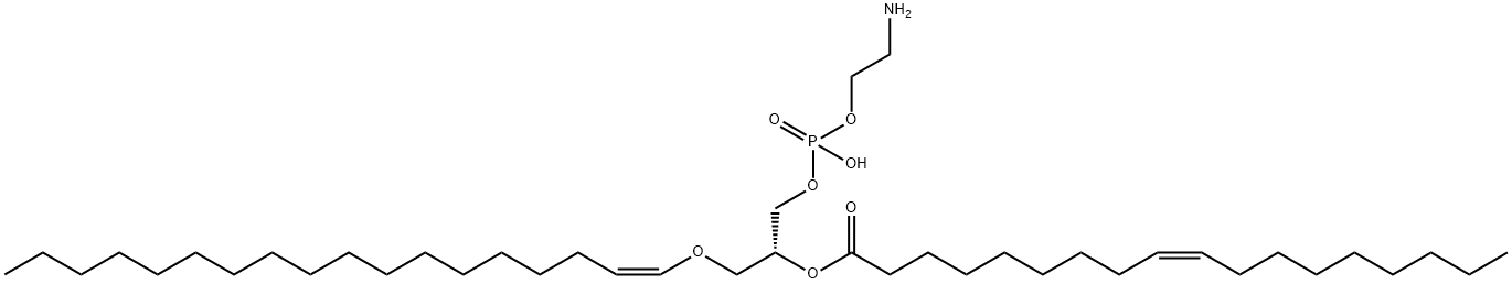 1-(1Z-octadecenyl)-2-oleoyl-sn-glycero-3-phosphoethanolaMine Struktur