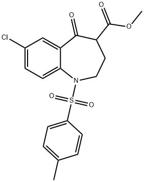 Methyl 7-Chloro-5-oxo-1-tosyl-2,3,4,5,-tetrahydro-1H-benzo[b]azepine-4-carboxylate Struktur