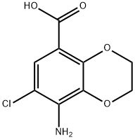 8-aMino-7-chloro-2,3-dihydrobenzo[b][1,4]dioxine-5-carboxylic acid Struktur