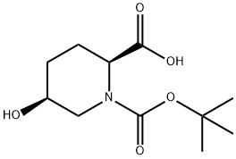 1,2-Piperidinedicarboxylic acid, 5-hydroxy-, 1-(1,1-diMethylethyl) ester, (2S,5S)- Struktur