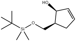 (1S,5S)-5-({[tert-butyl(diMethyl)silyl]oxy}Methyl)cyclopent-2-en-1-ol Struktur