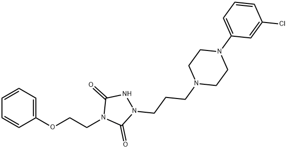 1-[3-[4-(3-Chlorophenyl)-1-piperazinyl]propyl]-4-(2-phenoxyethyl)-1,2,4-triazolidine-3,5-dione Struktur