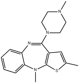 (E)-2,10-diMethyl-4-(4-Methylpiperazin-1-yl)-10H-benzo[b]thieno[2,3-e][1,4]diazepine Struktur