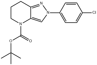 2-(4-Chloro-phenyl)-2,5,6,7-tetrahydro-pyrazolo[4,3-b]pyridine-4-carboxylic acid tert-butyl ester Struktur