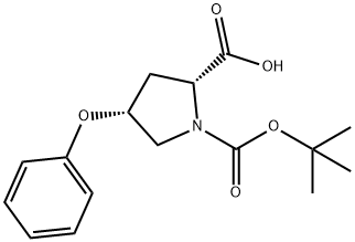 (2R,4R)-1-(tert-butoxycarbonyl)-4-phenoxypyrrolidine-2-carboxylic acid Struktur