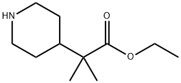 2-Methyl-2-(piperidin-4-yl)propionic acid ethyl ester Struktur