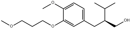 (S)-2-(4-Methoxy-3-(3-Methoxypropoxy)benzyl)-3-Methylbutan-1-ol Struktur